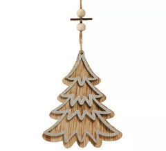 Ciondolo albero in legno argento 12 cm