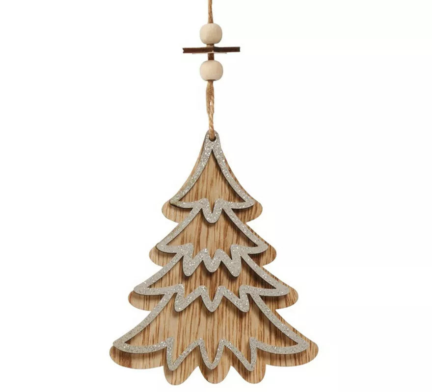 Translation missing: it.Colgante Árbol de Madera Plata de 12 cms