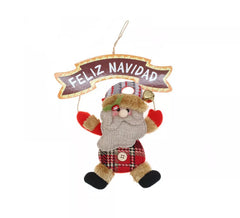 Albero di Natale di Babbo Natale da appendere con insegna 19x16 cm
