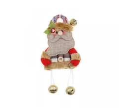 Ciondolo albero di Natale Babbo Natale con campanelli 19x16 cm