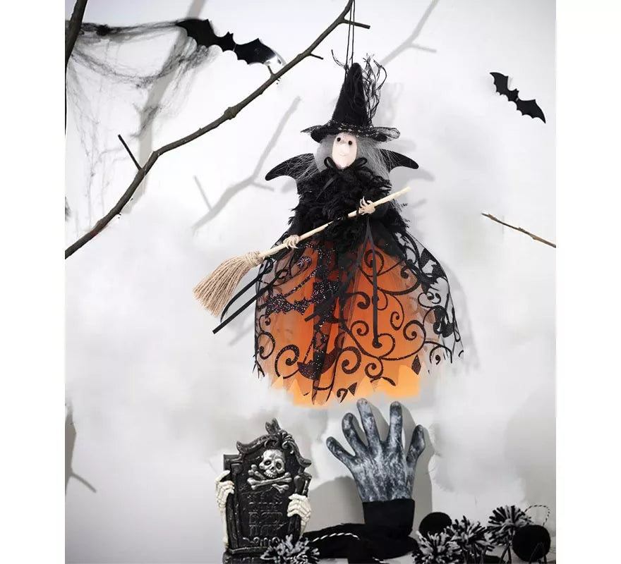 Translation missing: it.Colgante Bruja Luxe naranja 29 cm