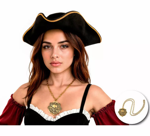 Colgante Calavera dorado de Pirata