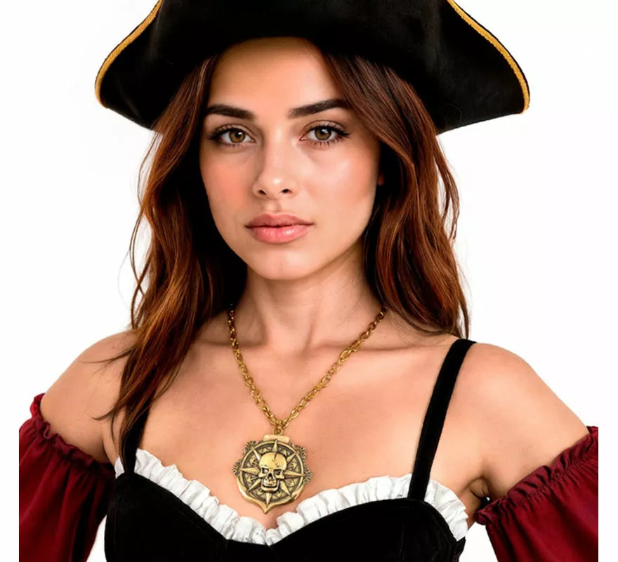 Translation missing: es.Colgante Calavera dorado de Pirata