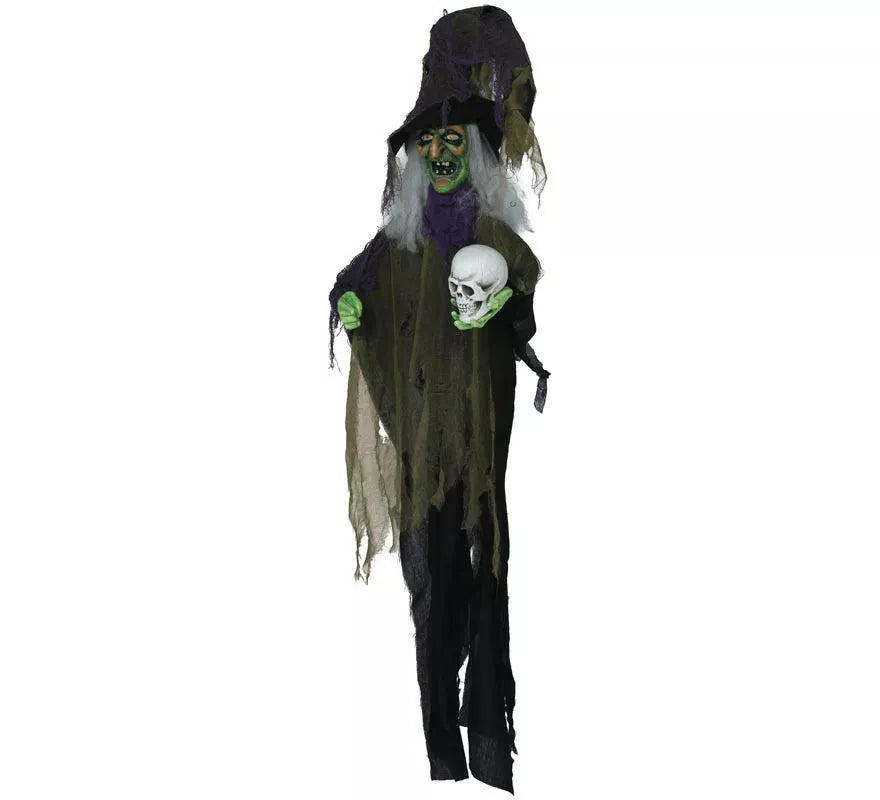 Translation missing: it.Colgante de Bruja con Calavera con Luz, Sonido y Movimiento 180 cm