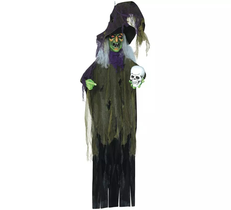 Translation missing: it.Colgante de Bruja con Calavera con Luz, Sonido y Movimiento 180 cm