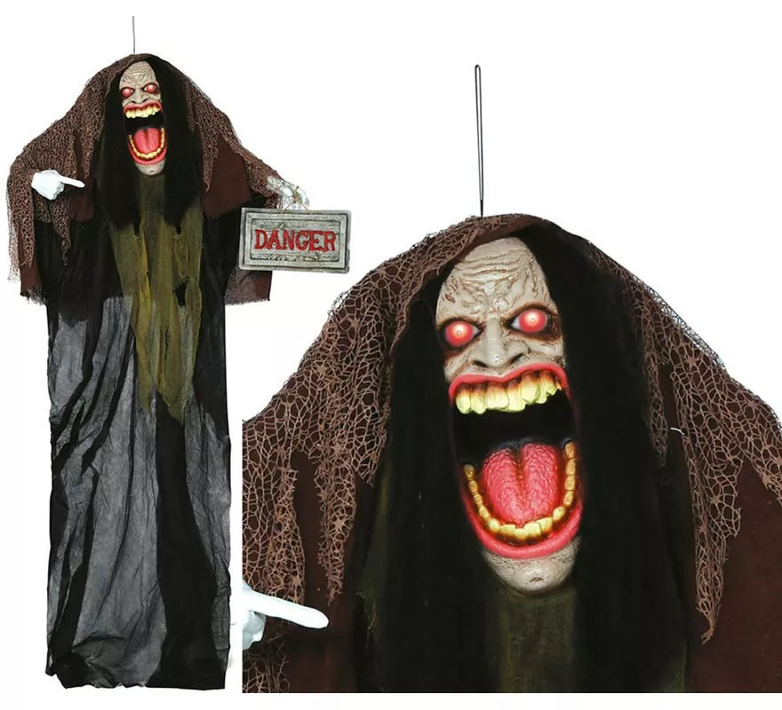 Translation missing: it.Colgante de Bruja con 'Danger' con Luz, Sonido y Movimiento 180 cm