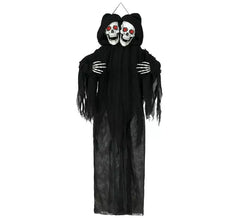 Colgante de Doble Calavera de con Luz y Sonido de 170 cm