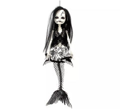 Ciondolo scheletro sirena nera da 40 cm