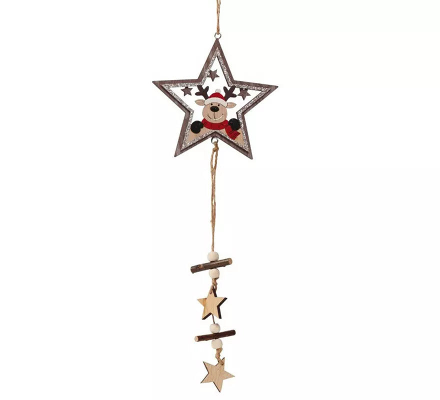 Translation missing: es.Colgante de Estrellas de Madera de 33 cms