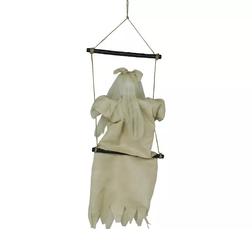 Colgante de Niña en Columpio con Luz y Sonido de 75 cm