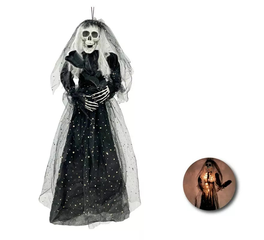 Translation missing: it.Colgante de Novia Muerta negro con luz de 85 cm