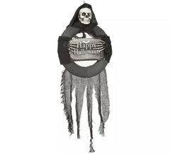 Ciondolo scheletro felice halloween con luce 75 cm