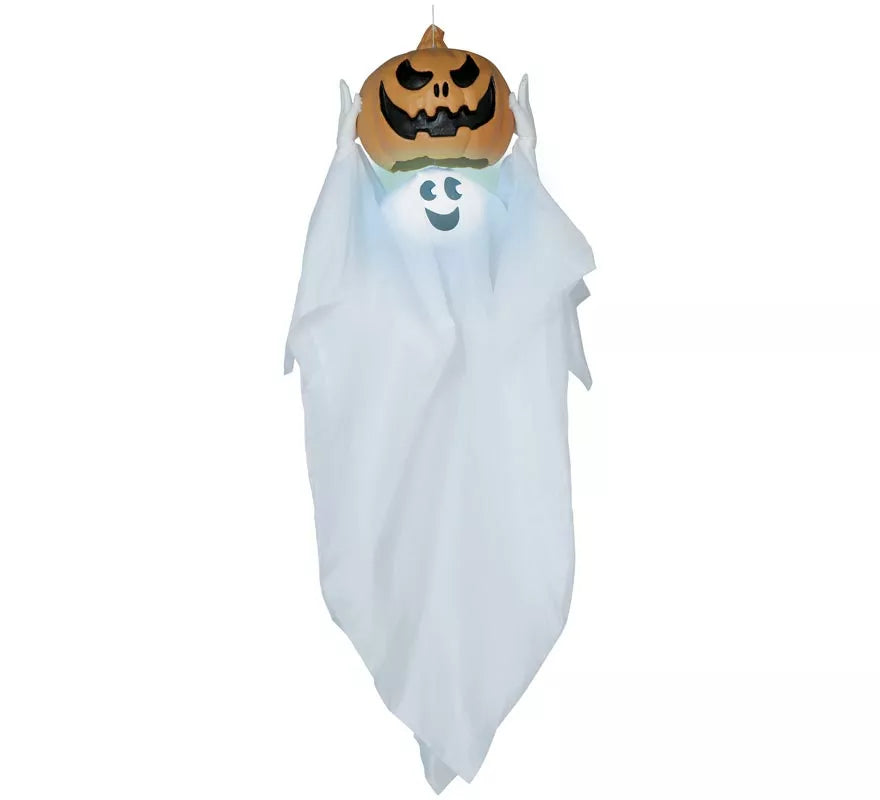 Colgante Fantasma Calabaza con Luz, Sonido y Movimiento 90 cm