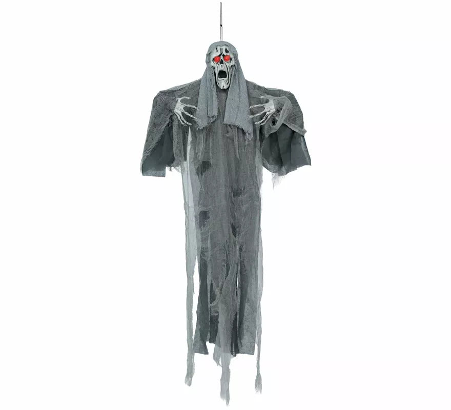 Colgante Fantasma Gris con Luz, Sonido y Movimiento de 110 cm