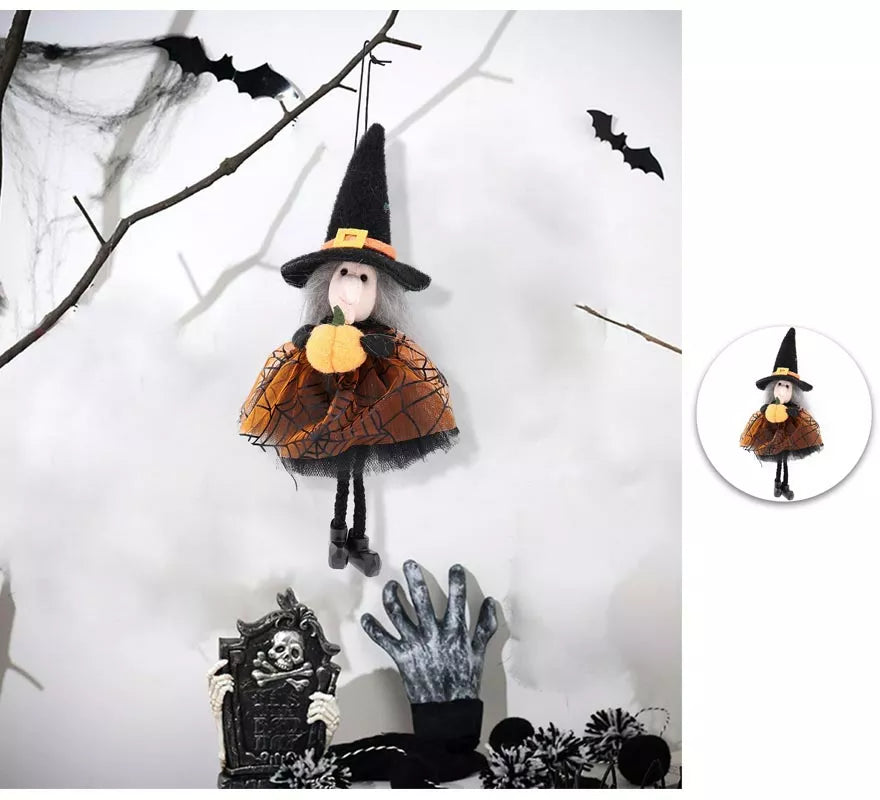 Translation missing: it.Colgante Muñeca Bruja con Calabaza 21 cm