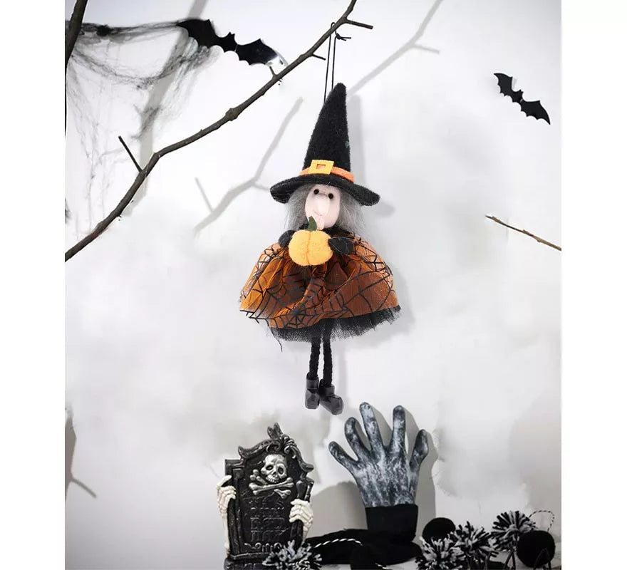 Translation missing: it.Colgante Muñeca Bruja con Calabaza 21 cm