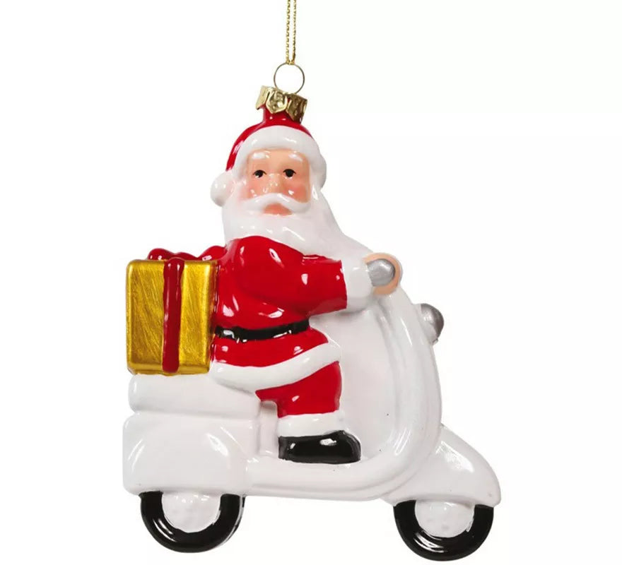 Translation missing: it.Colgante Noel en Moto Blanca de 14 cms