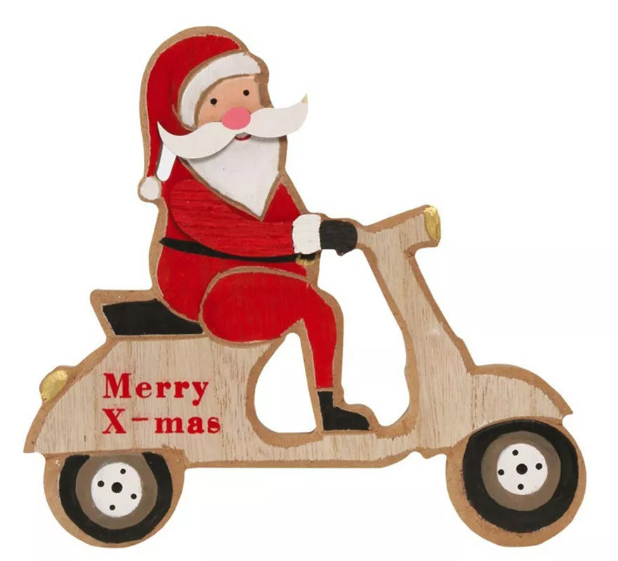 Translation missing: es.Colgante Papá Noel en Moto de 18X16 cms