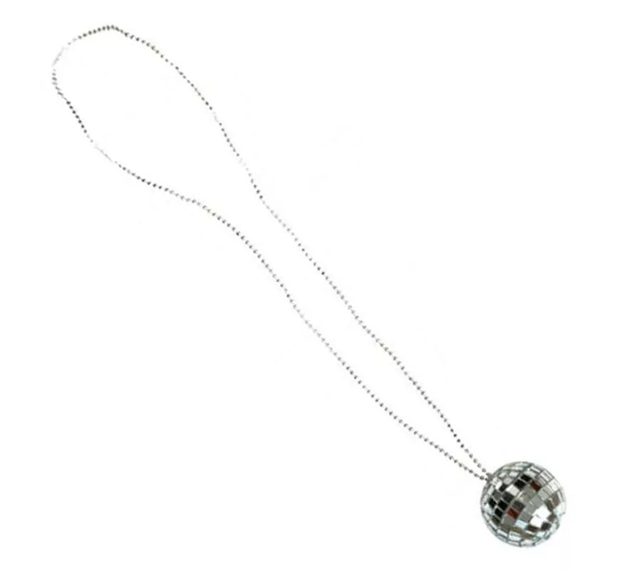 Translation missing: it.Collar Bola Disco plateada de 43 cm