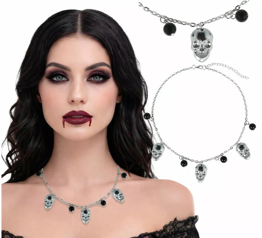 Translation missing: it.Collar Calaveras y Bolas negras