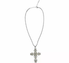Collar con Colgante de Cruz con Strass