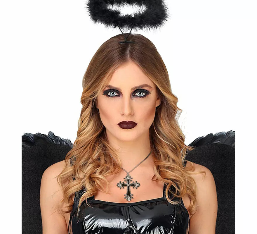 Translation missing: it.Collar con Colgante de Cruz negra con Strass