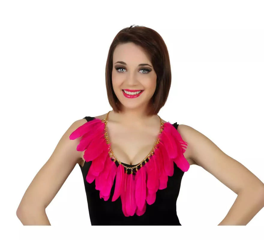 Translation missing: es.Collar con plumas de color rosa