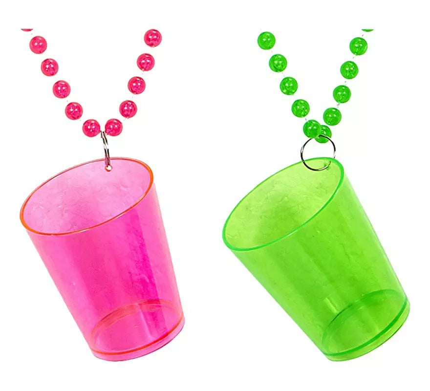 Collar con Vaso de Chupito Shot en varios colores neones