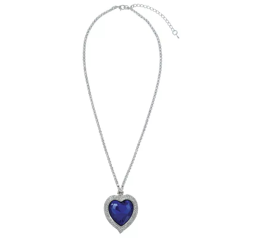 Collar Corazón azul metálico