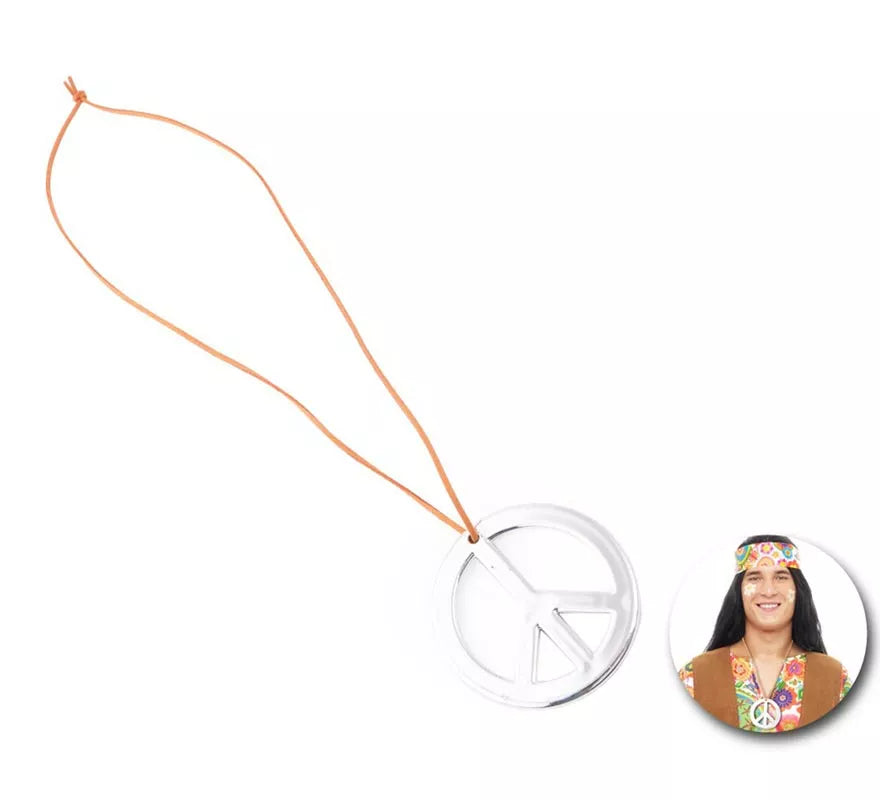 Translation missing: es.Collar Cordón Hippie Paz plateado