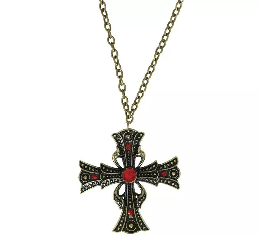 Translation missing: es.Collar Cruz con Rubí 6 cm