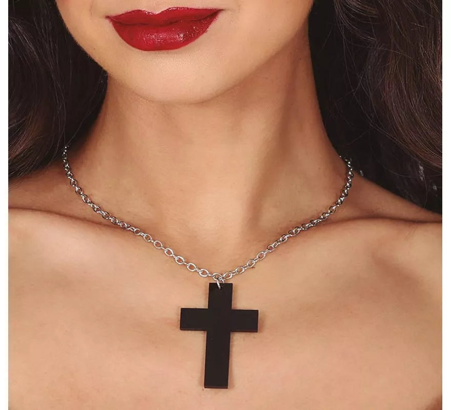 Translation missing: es.Collar Cruz negra 6 cm