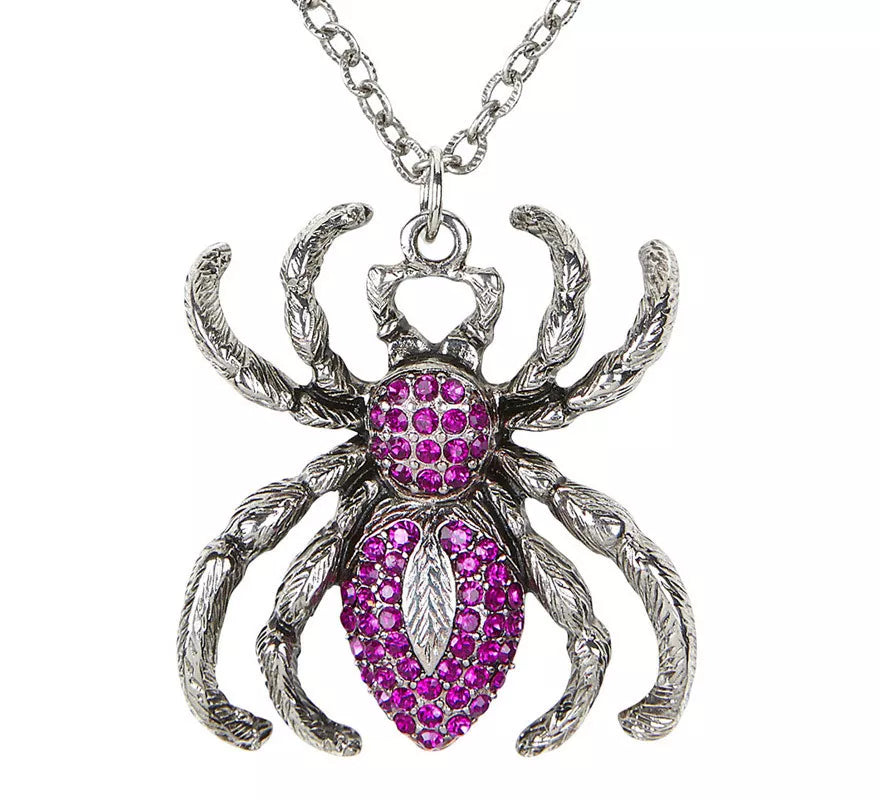 Translation missing: it.Collar de Araña Violeta y Plateado con Pedrería