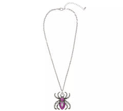 Collana Ragno Viola e Argento con Strass