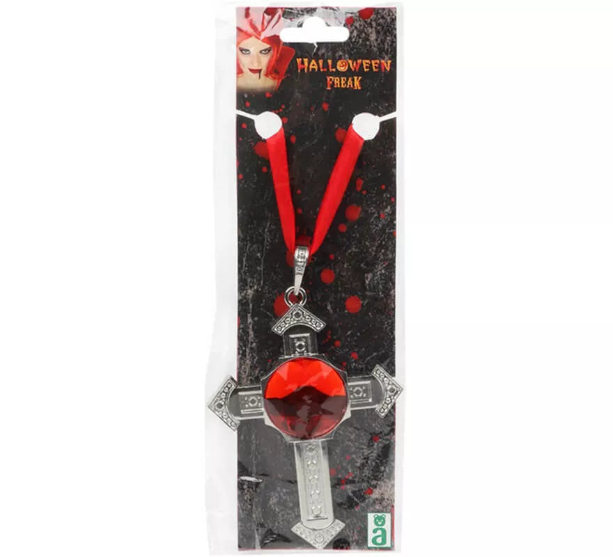 Collar de Cruz con Rubí 50 cm