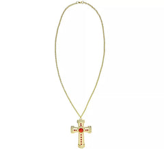 Collar de Cruz Dorada con Bisutería incrustada