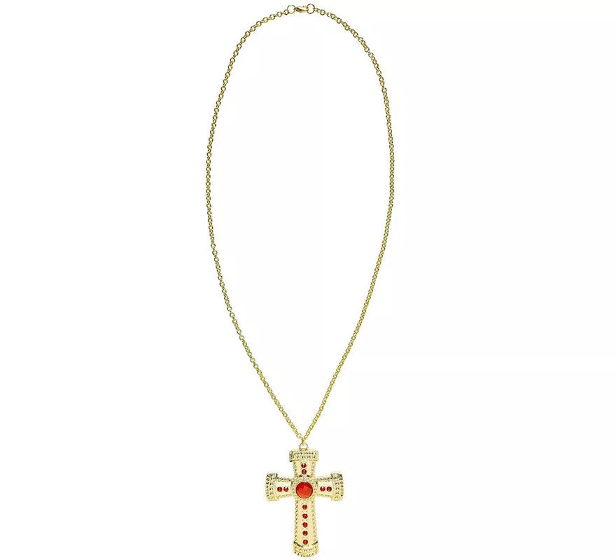 Translation missing: es.Collar de Cruz Dorada con Bisutería incrustada