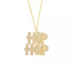 Collana rapper hip-hop lucida 5x5 cm