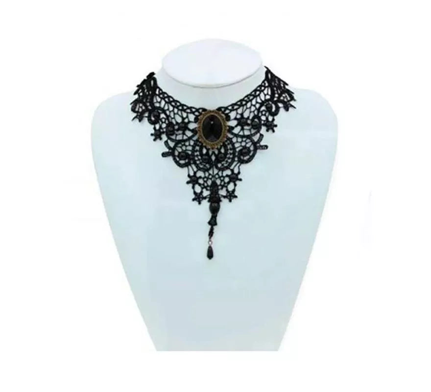 Translation missing: es.Collar Gótico Encaje negro cascada