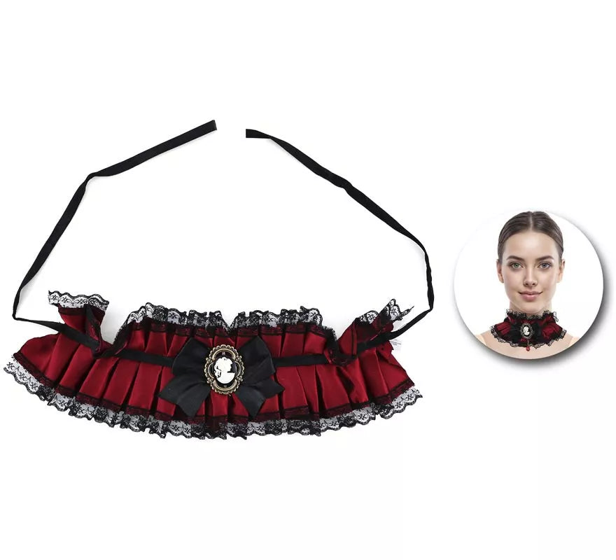 Translation missing: it.Collar Gótico rojo con Lazo