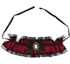 Collana gotica rossa con fiocco
