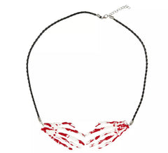 Collar Halloween de Manos de Esqueleto Sangrientas