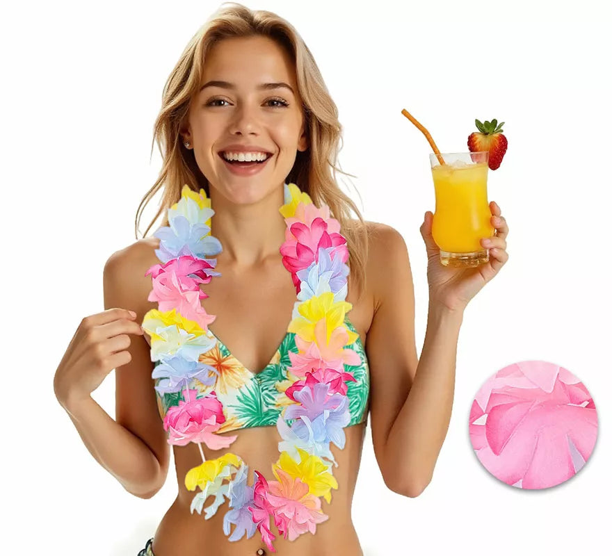 Translation missing: it.Collar Hawaiano de Flores multicolor de 90 cm