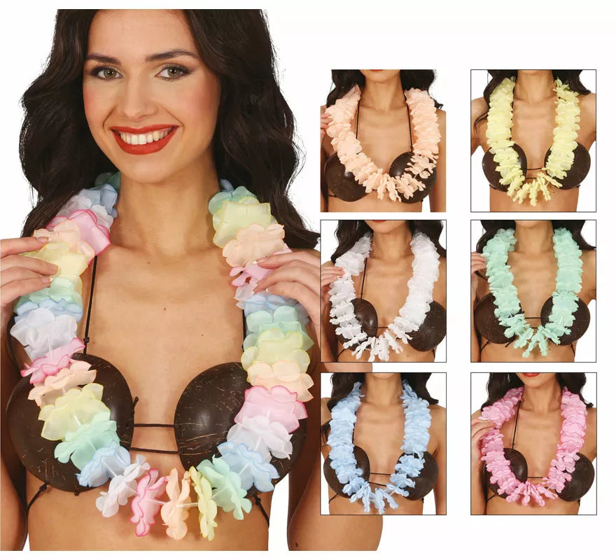 Translation missing: it.Collar Hawaiano en colores surtidos con flor de 6,5 cm