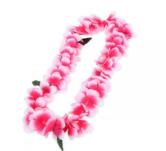 Collana Hawaii fucsia e bianca 55 cm