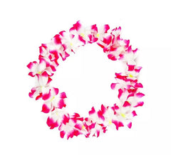 Collana media Hawaii fucsia e bianca di 46 cm