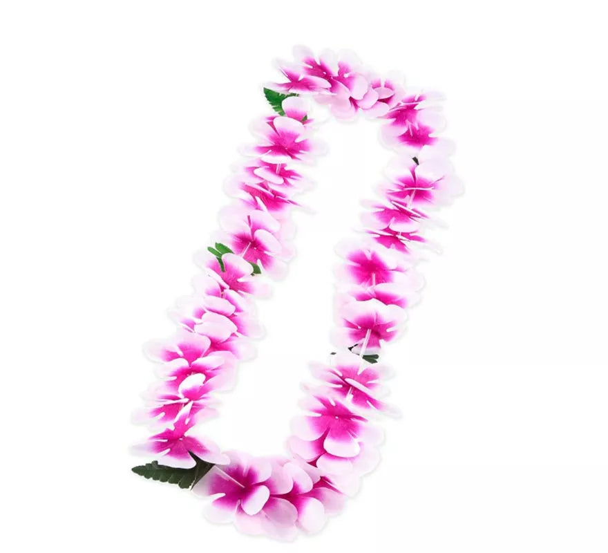 Translation missing: es.Collar Hawaii morado y blanco de 55 cm