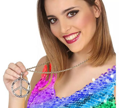 Collana di pace hippie con diamanti
