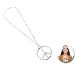 Collana hippie in argento con simbolo della pace