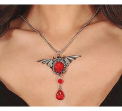 Collana Pipistrello con Rubino 8 cm